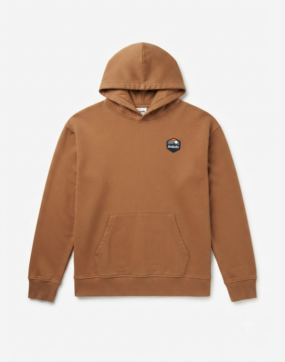 Avalanche Outdoor Men’s XL Hoodie Brown Waffle Knit Grid Fleece Pullover Neutral